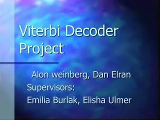 Viterbi Decoder Project