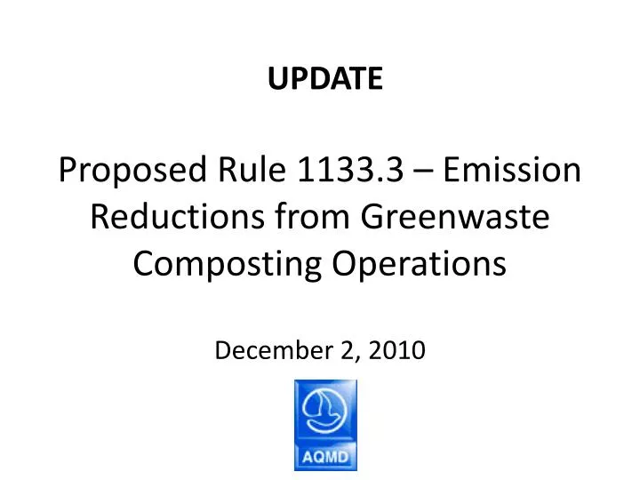 proposed rule 1133 3 emission reductions from greenwaste composting operations