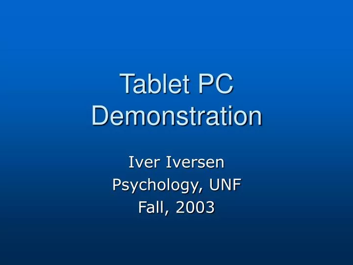 tablet pc demonstration