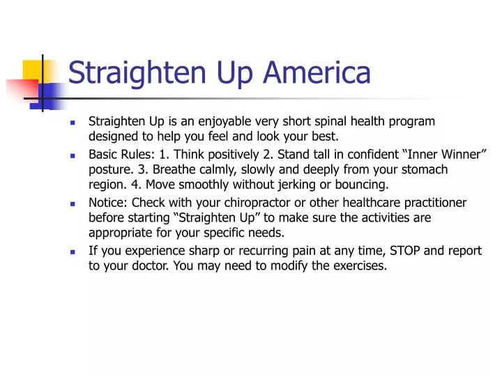 straighten up america