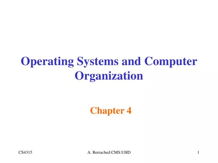 operating systems and computer organization