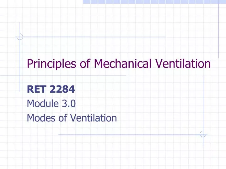 principles of mechanical ventilation