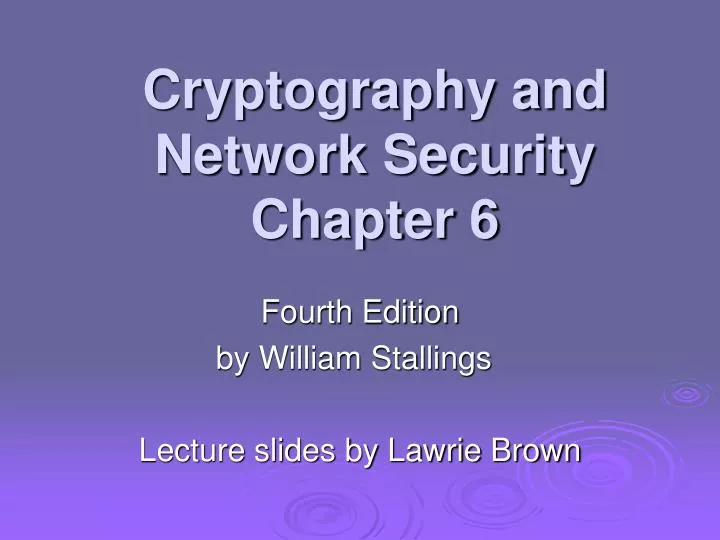cryptography and network security chapter 6