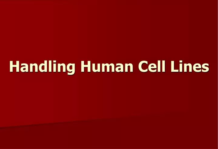 handling human cell lines