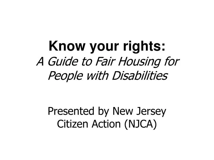 know your rights a guide to fair housing for people with disabilities