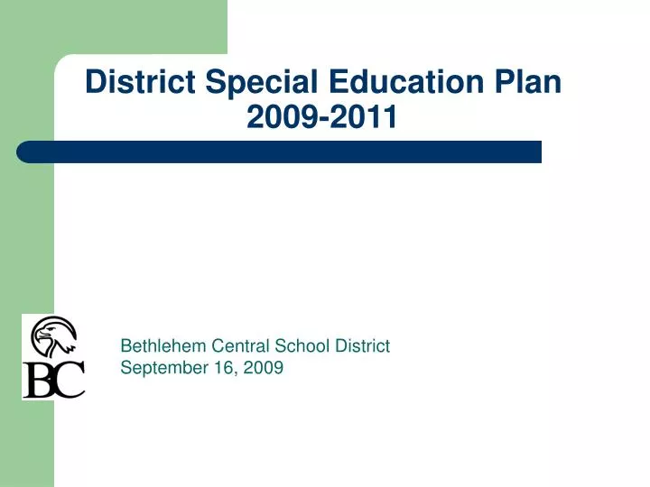 district special education plan 2009 2011