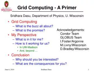 Grid Computing - A Primer