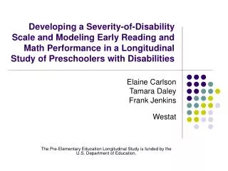 Developing a Severity-of-Disability Scale and Modeling Early Reading and Math Performance in a Longitudinal Study of Pre