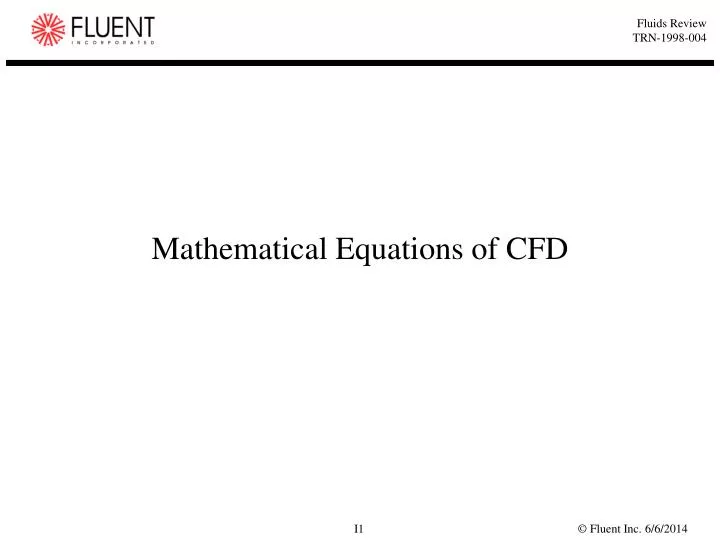 mathematical equations of cfd