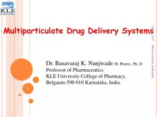 Multiparticulate Drug Delivery Systems