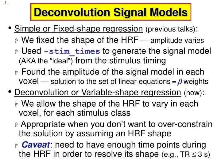 deconvolution signal models