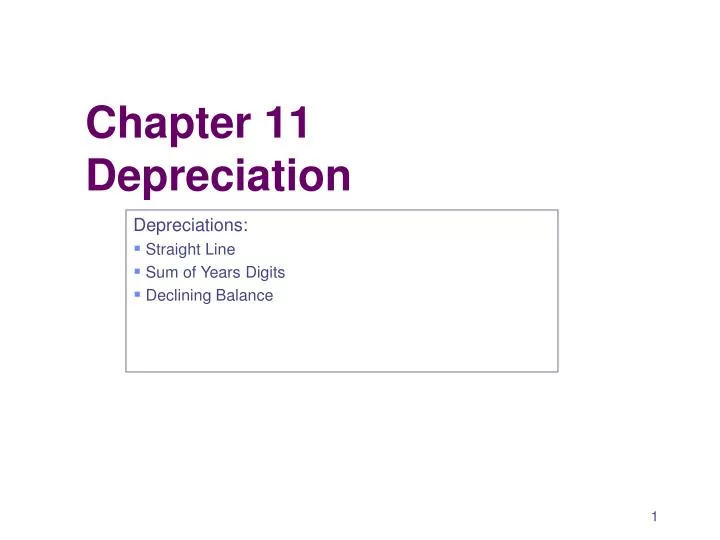 chapter 11 depreciation