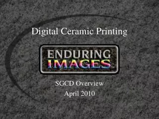 Digital Ceramic Printing