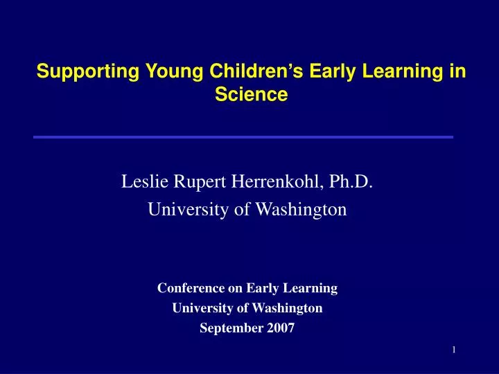supporting young children s early learning in science