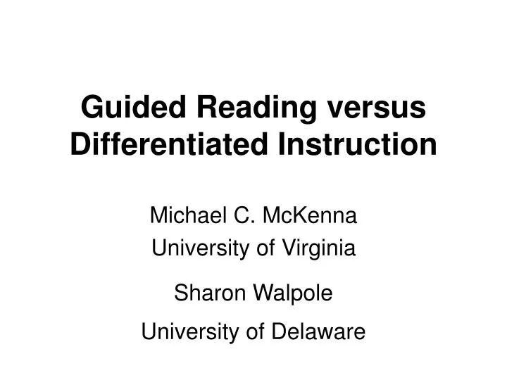 guided reading versus differentiated instruction