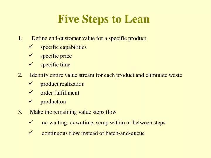 five steps to lean