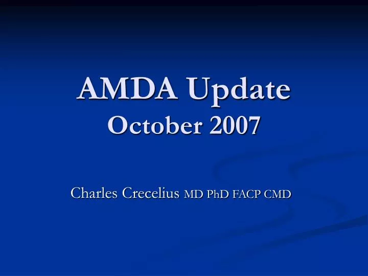 amda update october 2007