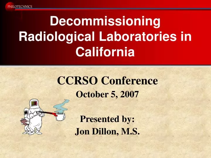 decommissioning radiological laboratories in california