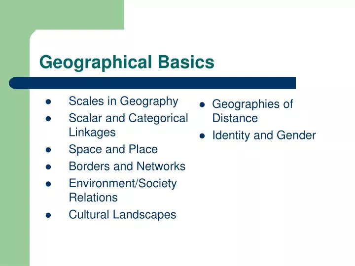 geographical basics