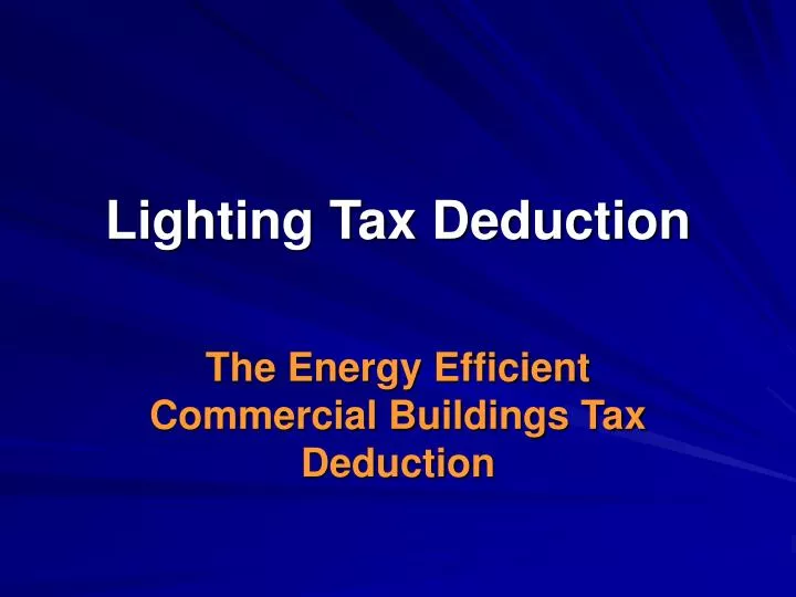lighting tax deduction