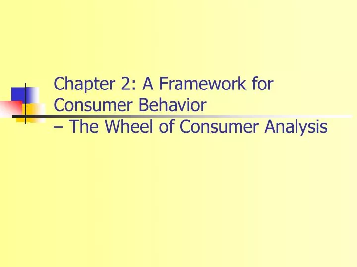 chapter 2 a framework for consumer behavior the wheel of consumer analysis