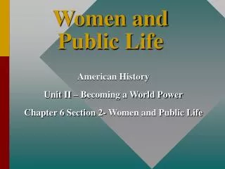 Women and Public Life