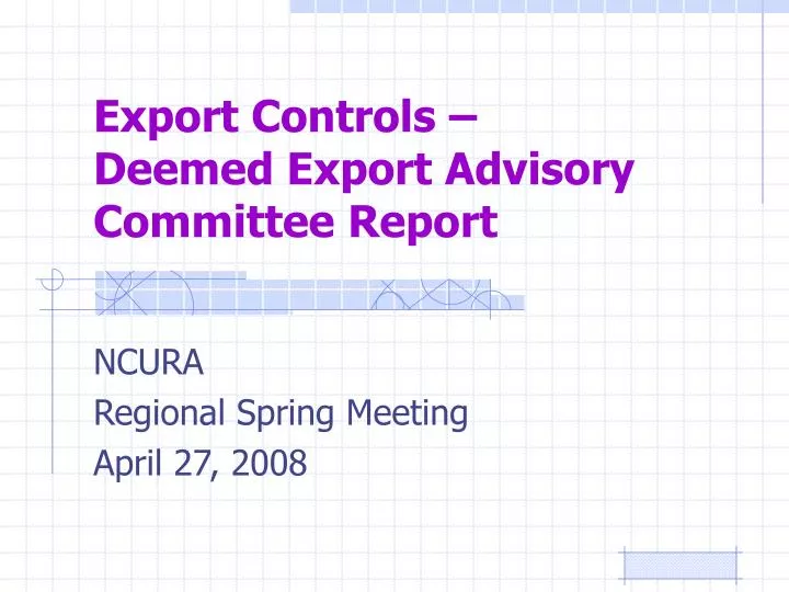 export controls deemed export advisory committee report