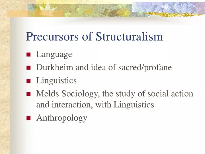 precursors of structuralism