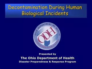 Decontamination During Human Biological Incidents