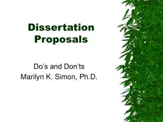 Dissertation Proposals