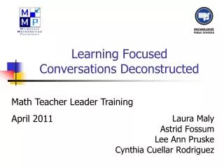 Learning Focused Conversations Deconstructed