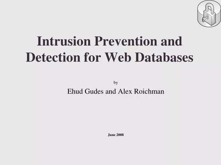 intrusion prevention and detection for web databases