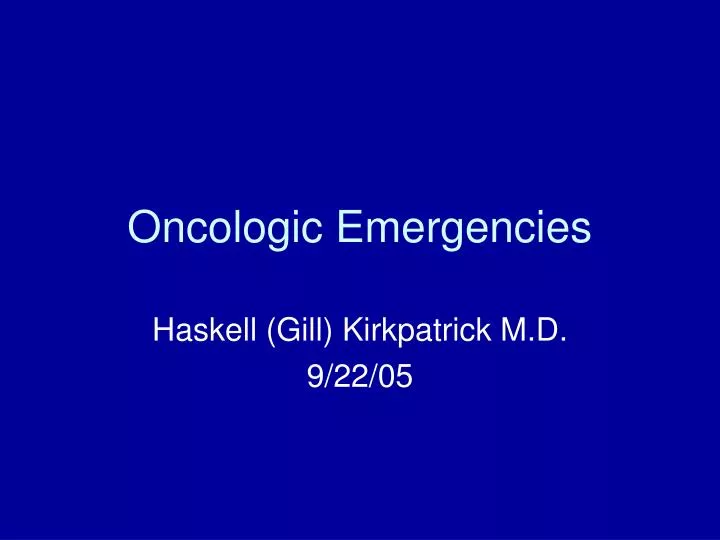 oncologic emergencies