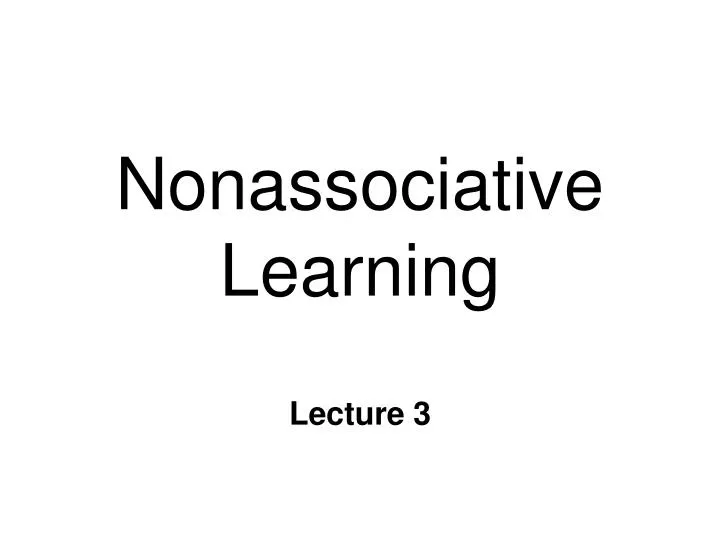 nonassociative learning