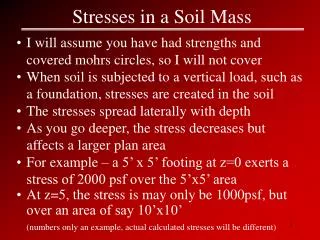 Stresses in a Soil Mass