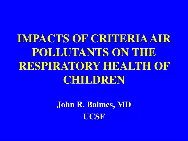 impacts of criteria air pollutants on the respiratory health of children