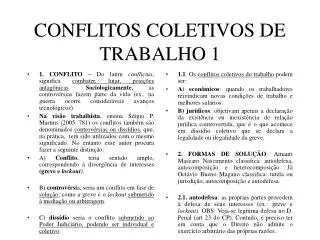 CONFLITOS COLETIVOS DE TRABALHO 1