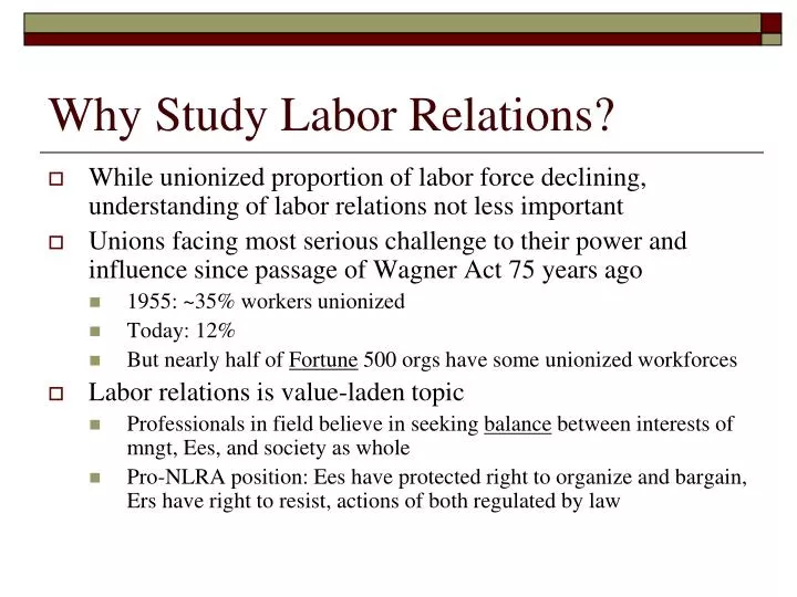 why study labor relations