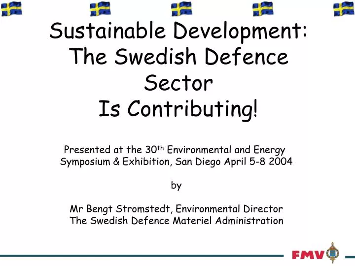 sustainable development the swedish defence sector is contributing