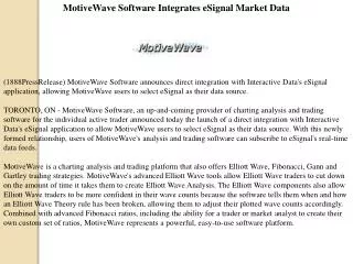 motivewave software integrates esignal market data