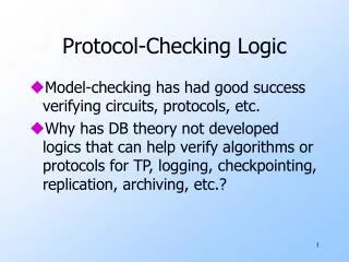 Protocol-Checking Logic