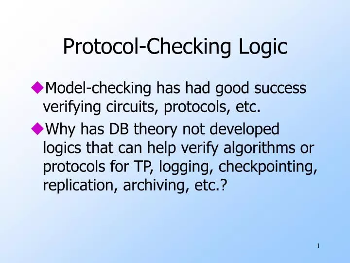 protocol checking logic