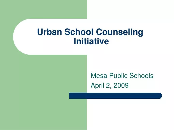 urban school counseling initiative