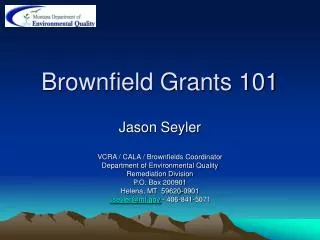 Brownfield Grants 101