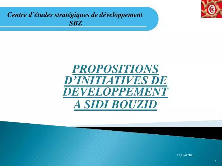 propositions d initiatives de developpement a sidi bouzid