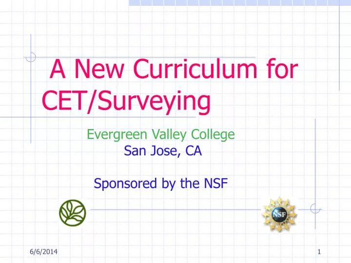 a new curriculum for cet surveying
