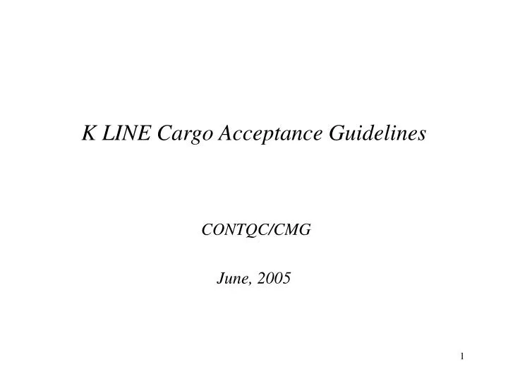 k line cargo acceptance guidelines