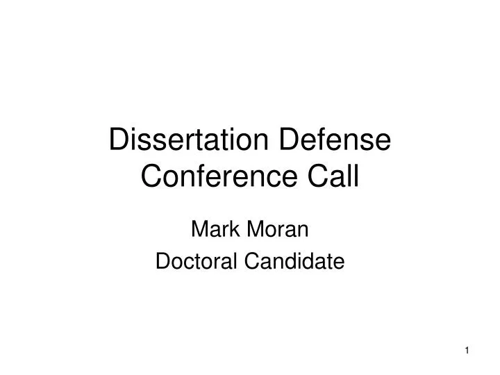 dissertation defense conference call