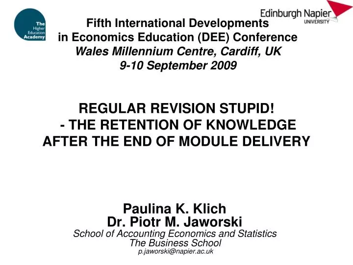 regular revision stupid the retention of knowledge after the end of module delivery