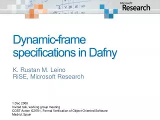 Dynamic-frame specifications in Dafny